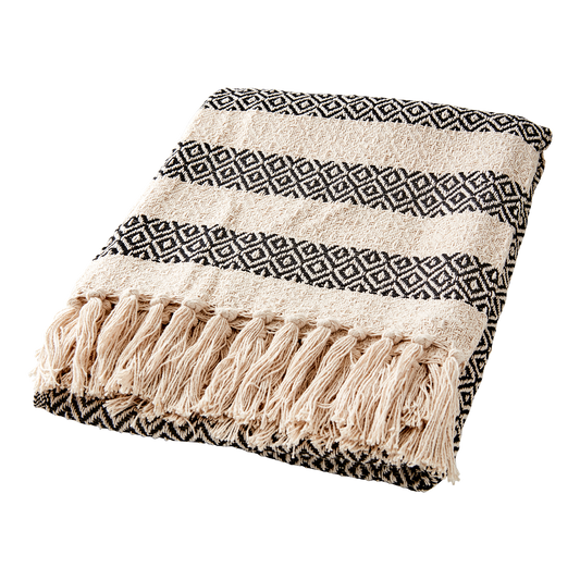 ANNA Blanket, Black/off white