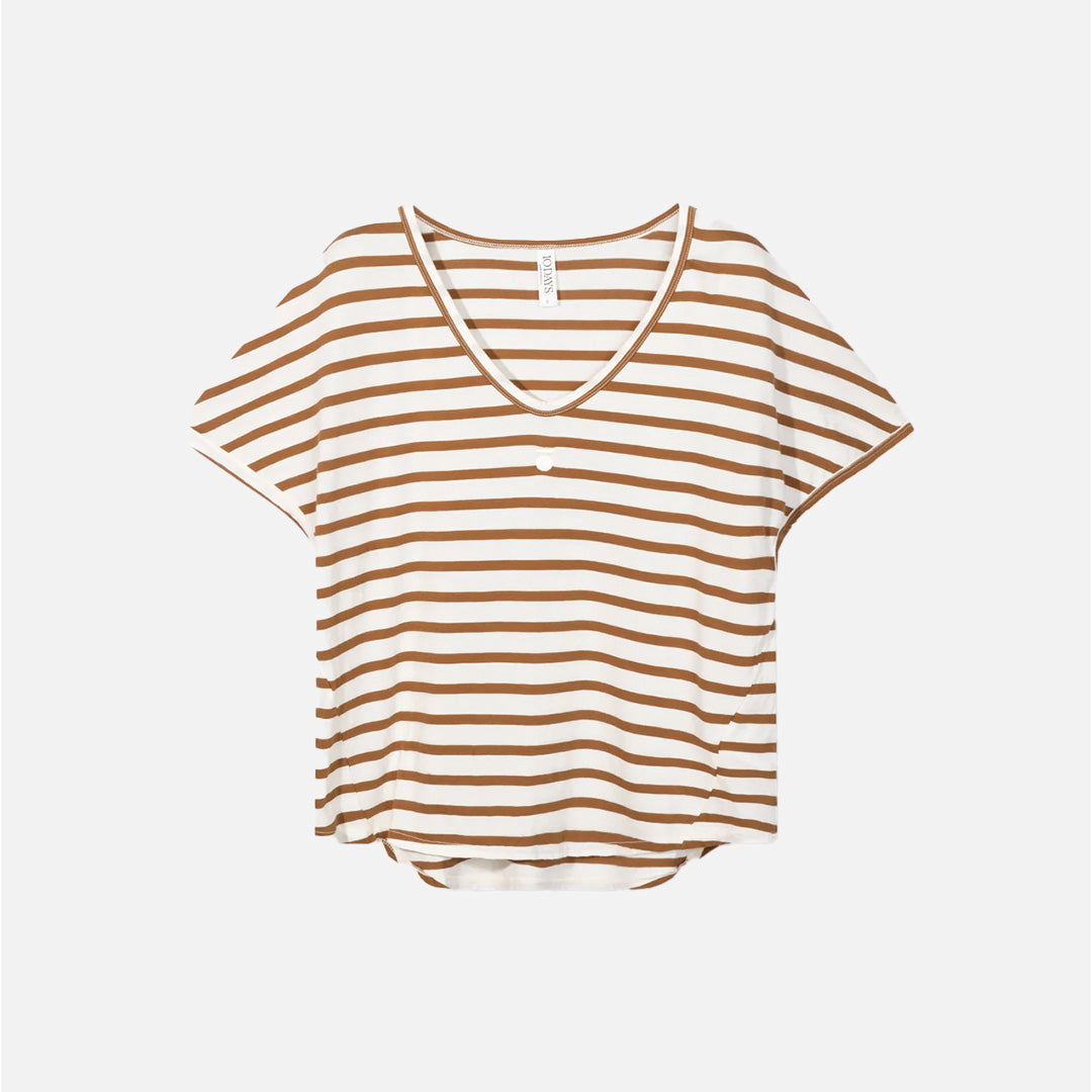 V-neck Tee Stripes