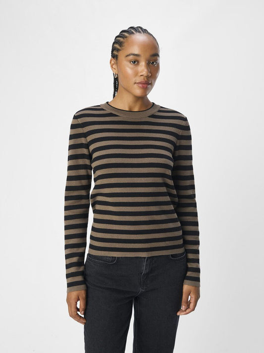 OBJester ls knit top noos morel black