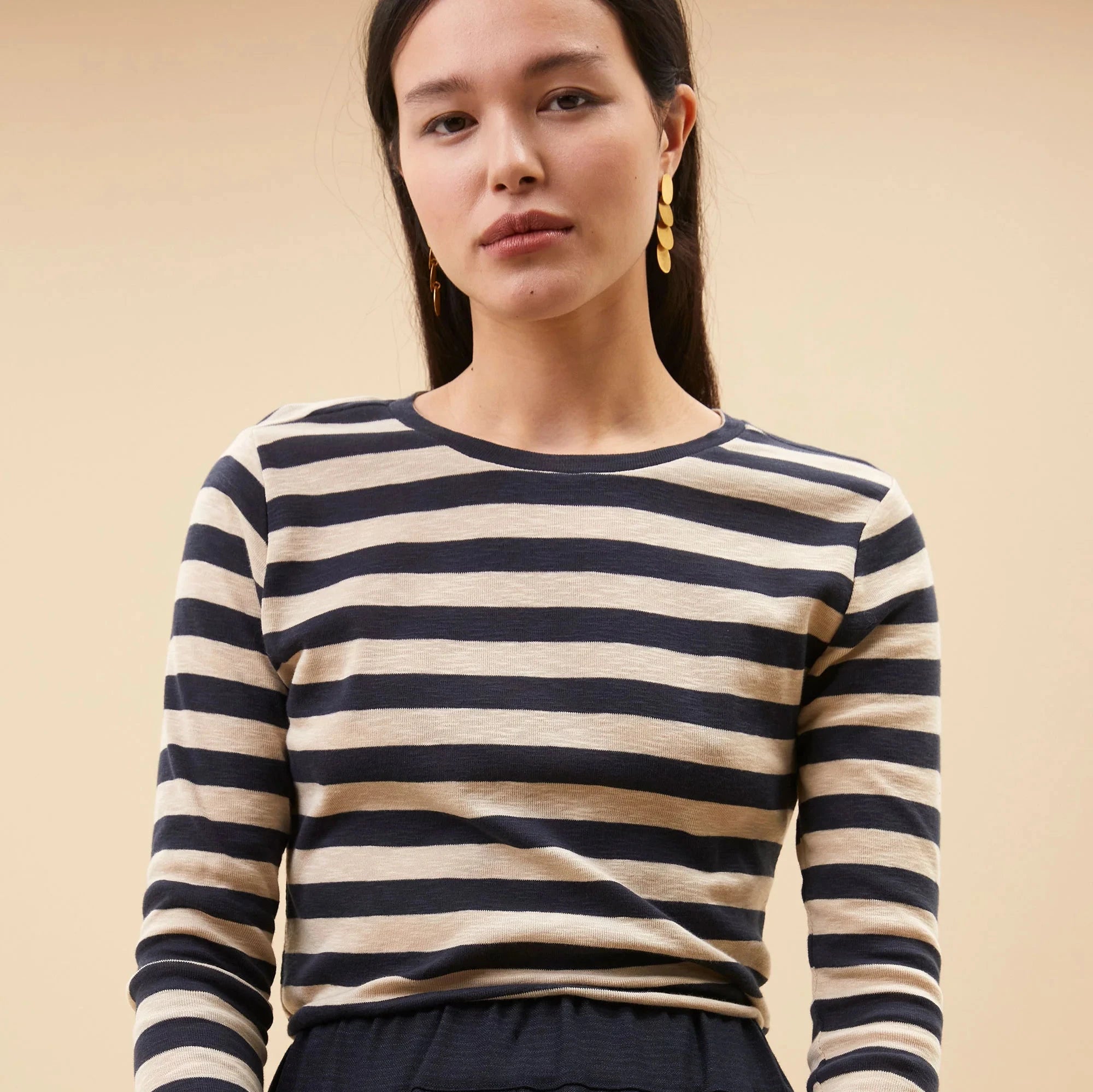 Basic ls big stripe top