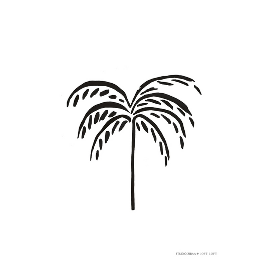 Palmtree - Black Poster