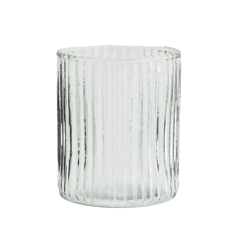 Drinking glass with grooves