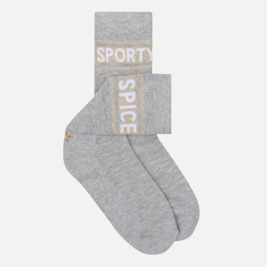 Sock light grey gold sporty spice stripes 35-38