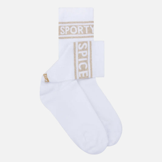 Sock white gold sporty spice stripes 35-38