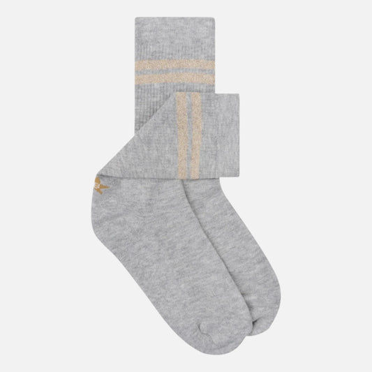 Sock light grey golden stripes size 35-38