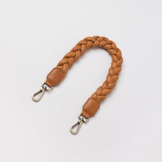 Braided Shouder Strap Wild Oak Soft Grain Leather