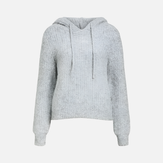 OBJMILU LS RE KNIT HOODIE NOOS