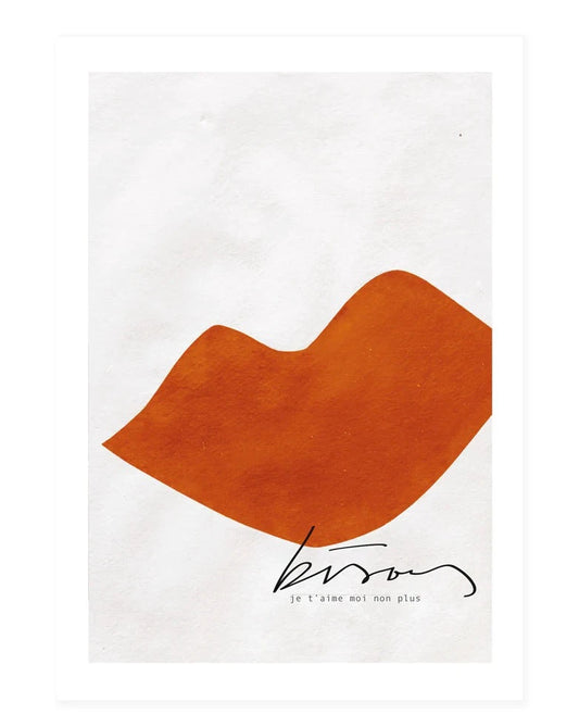 Postcard - Bisous orange