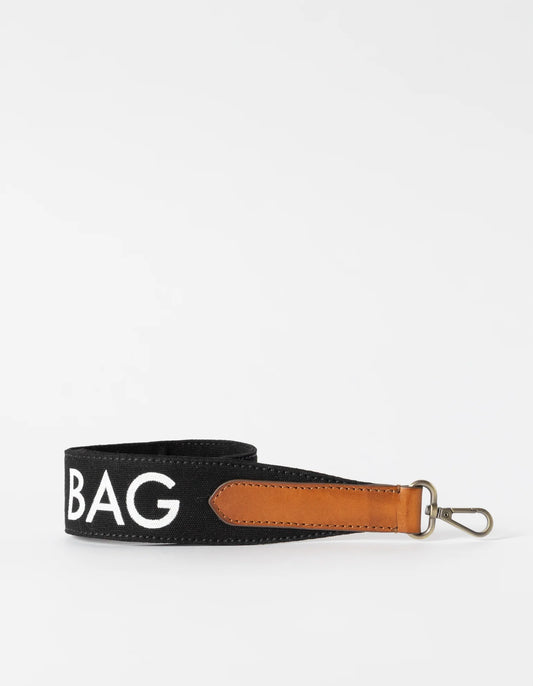 Cavas logo strap black & cognac classic leather