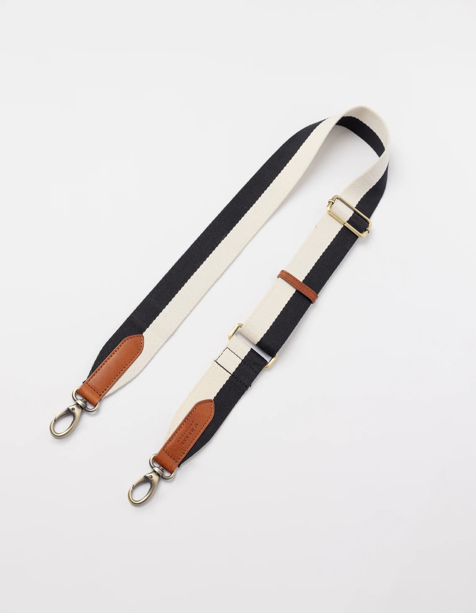 Stripe Webbing Strap Classic Leather