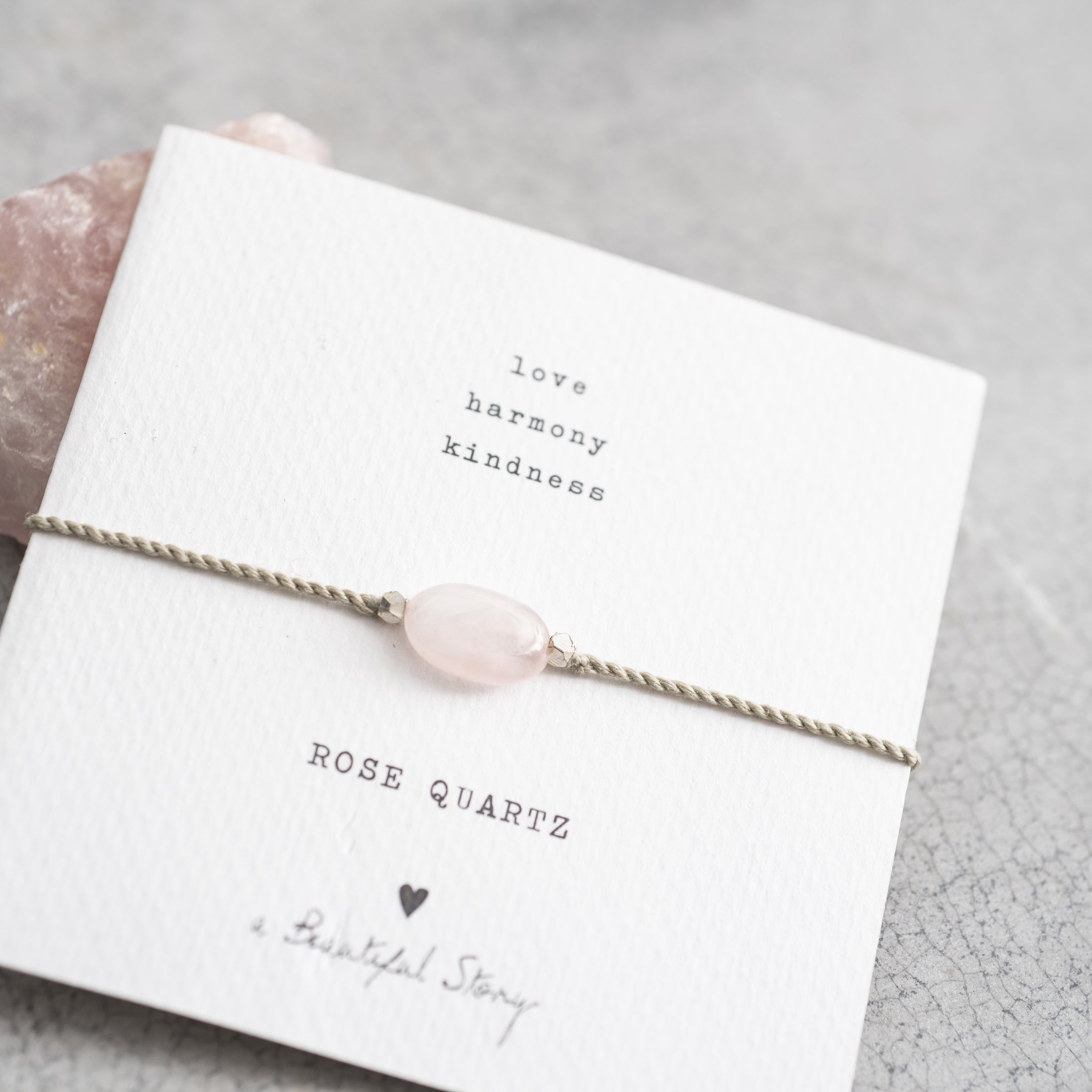 GEMSTONE CARD ROSE QUARTZ