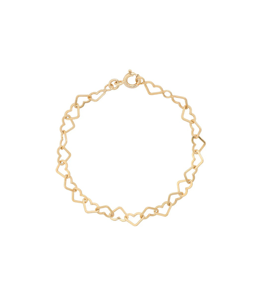 Linked Hearts Bracelet Gold Plated