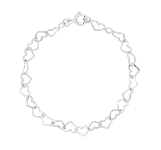 Linked Hearts Bracelet Silver OS