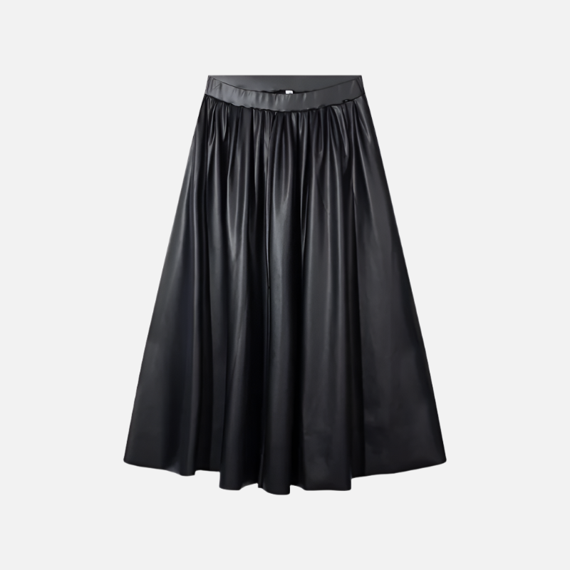 leatherlook pleated skirt