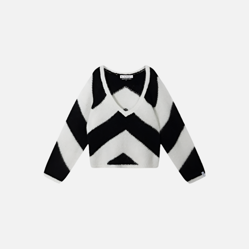 soft v-neck sweater stripe