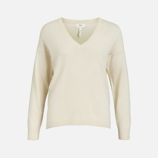 OBJTHESS L/S V-NECK KNIT PULLOVER NOOS