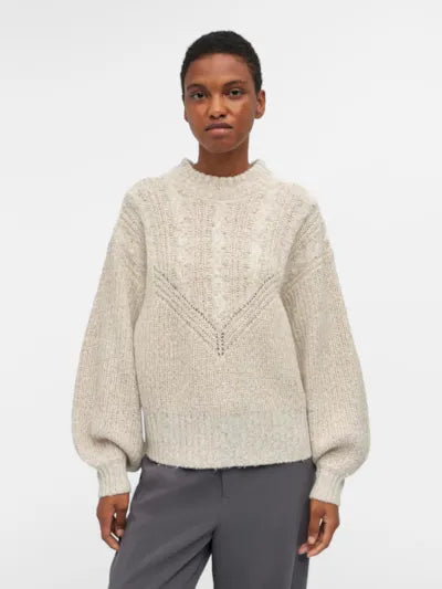 OBJNOVA STELLA CABLE KNIT PULLOVER NOOS