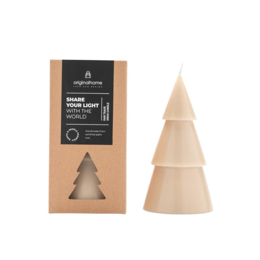 Xmas Tree Candle Beige L