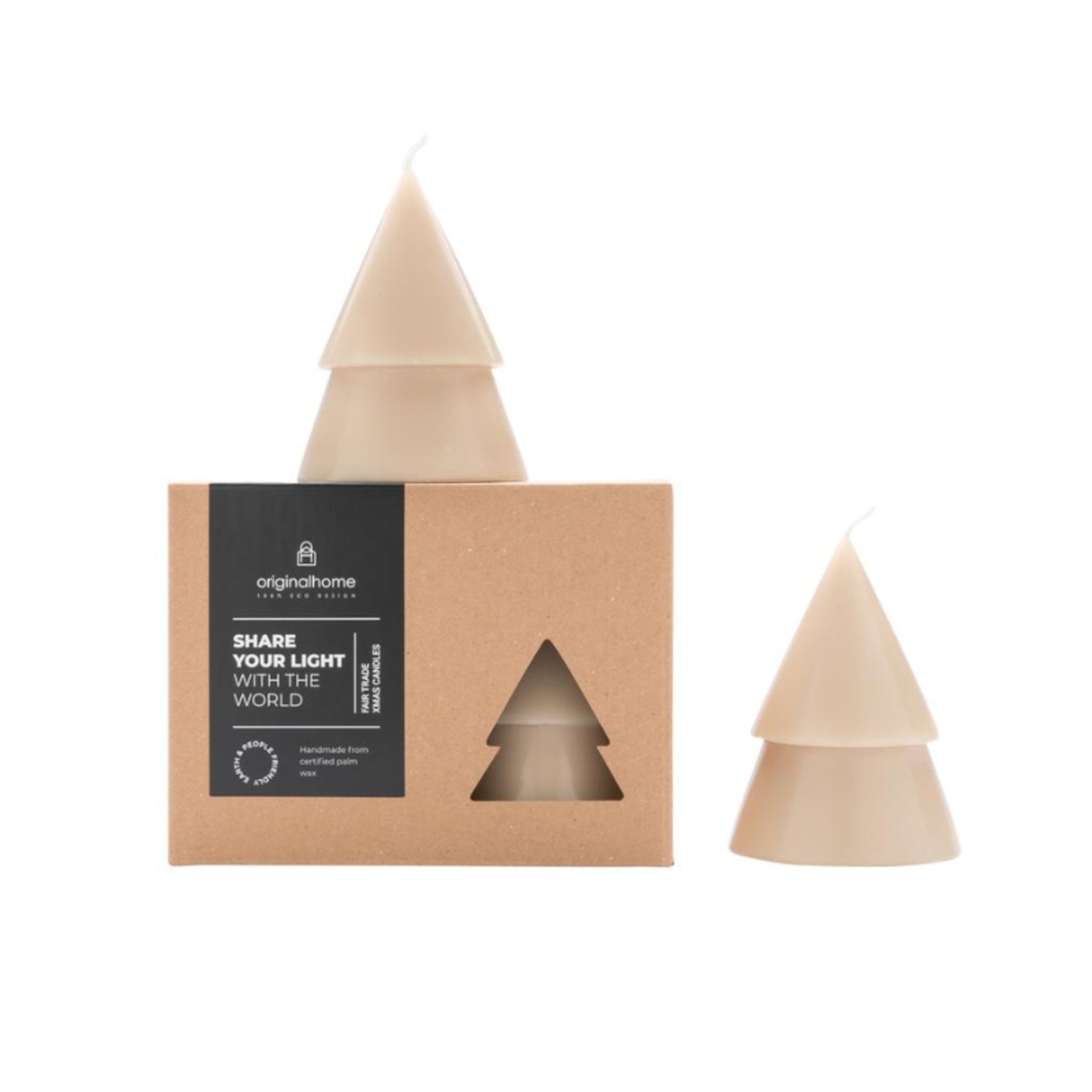 Xmas Tree Candle Beige M