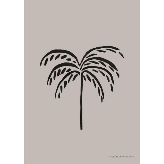 Palmtree - Taupe Poster
